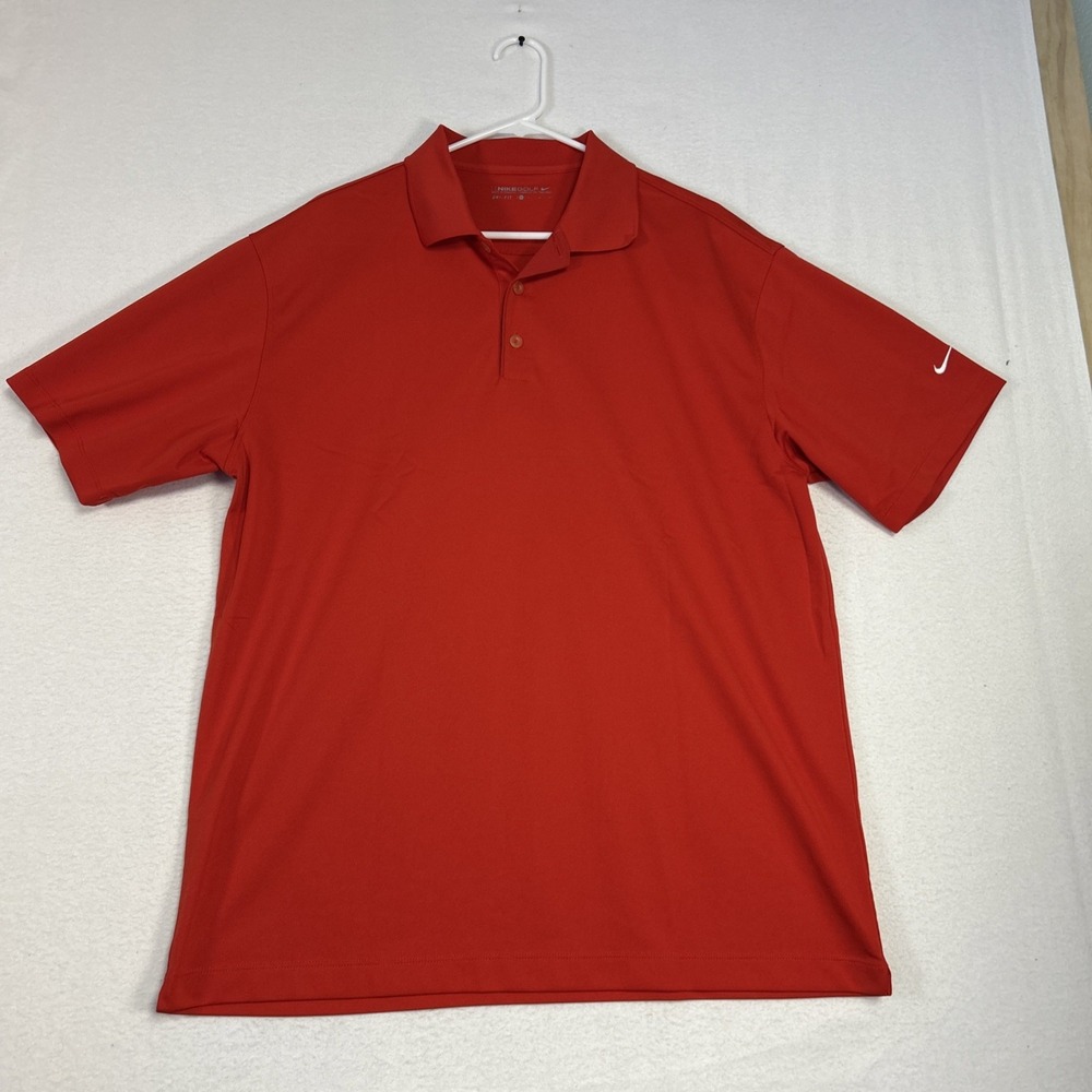 Nike Golf Polo Shirt Mens XL Red Dri Fit Short Sleeve Performance 128898